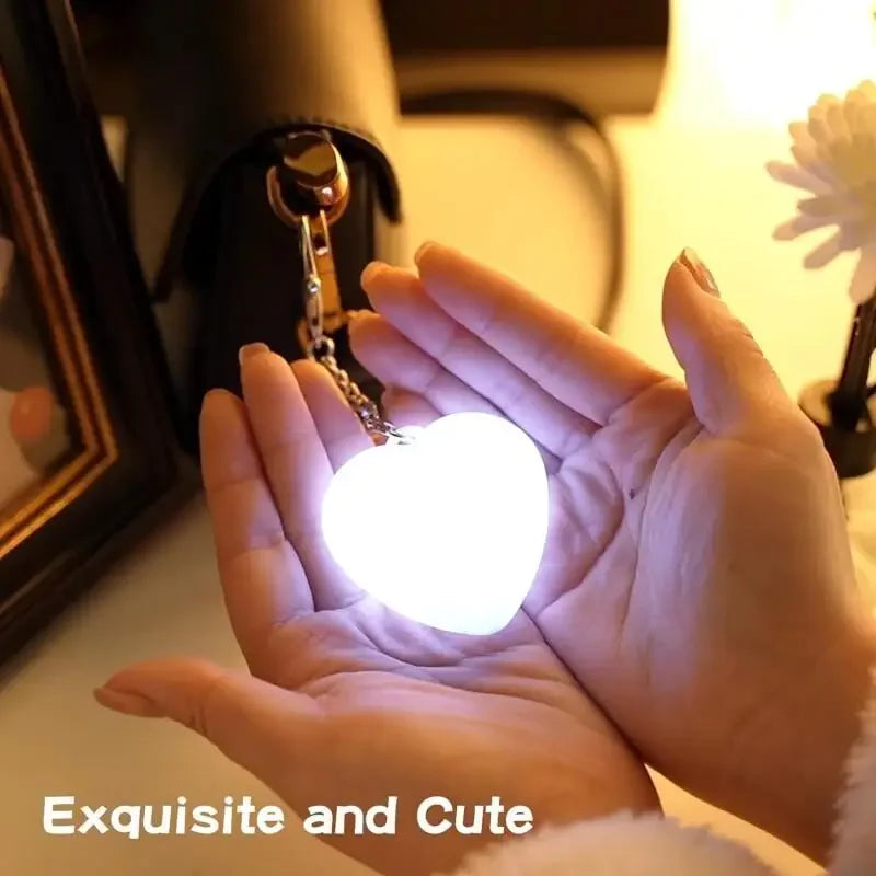 LED Handbag Light Bag Lamp Heart Round Shaped Touch Sensor Purse Light with Keychain Gifts for Women, Mother, Friends