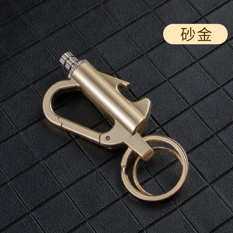 Multi functional Keychain Outdoor Match Fuel Oil Igniter Home Suitable Bottle Opener Metal Durable Lighter