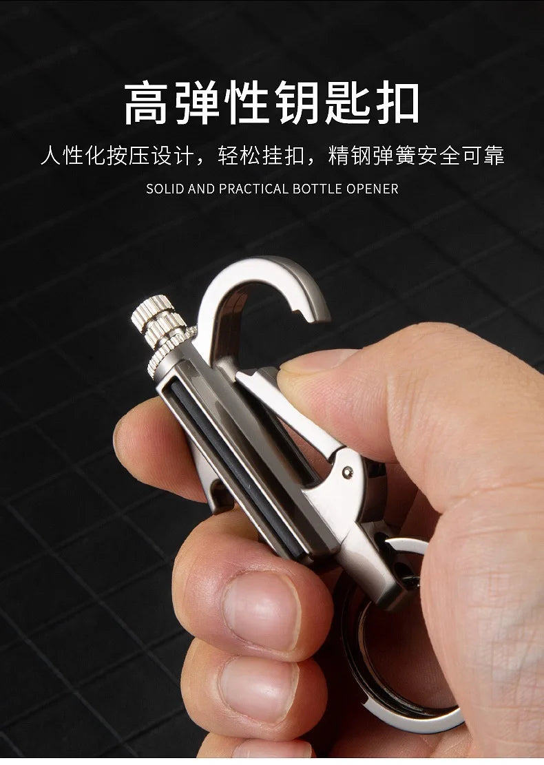Multi functional Keychain Outdoor Match Fuel Oil Igniter Home Suitable Bottle Opener Metal Durable Lighter