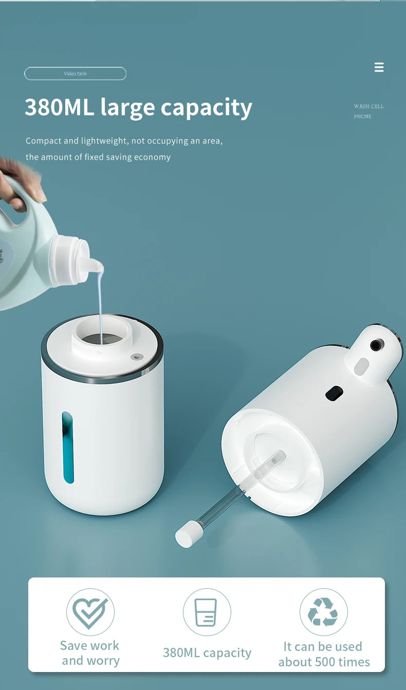 380ML P18 Digital Display 6-Levels Adjustable Foam/Liquid Control Waterproof Automatic Sense Soap Dispenser For Kitchen Bathroom