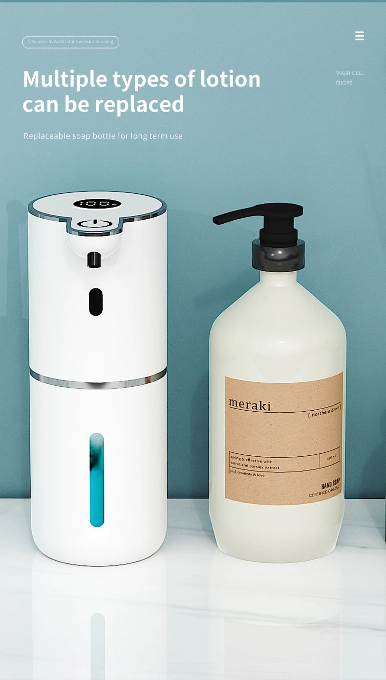 380ML P18 Digital Display 6-Levels Adjustable Foam/Liquid Control Waterproof Automatic Sense Soap Dispenser For Kitchen Bathroom
