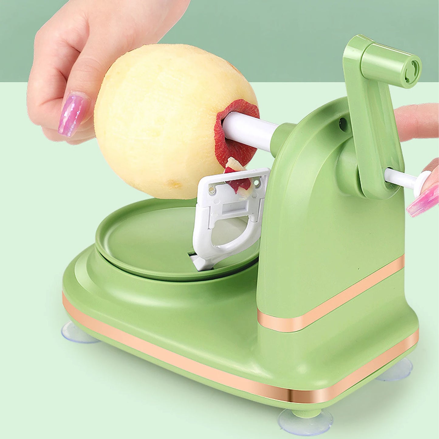 3-in-1Hand-cranked Rotating Fruit/Vegetable Peeler Stainless Steel Blades Apple Cutter Household Peeling Machine Kitchen Gadgets