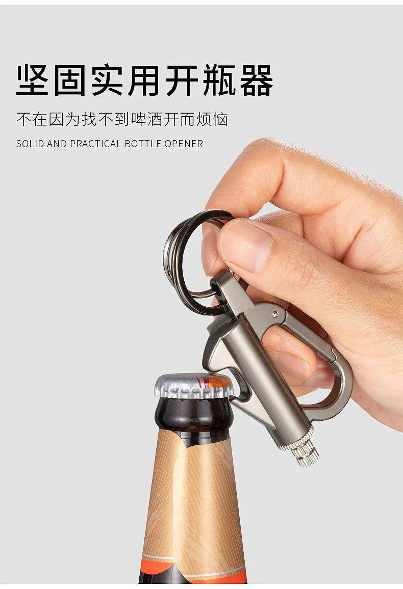 Multi functional Keychain Outdoor Match Fuel Oil Igniter Home Suitable Bottle Opener Metal Durable Lighter