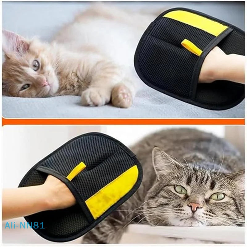 Upgrated Pet Hair Remover Glove Double-Sided Fur Gloves Cat Dog Fur Magnet Gloves For Washing Deshedding Cleaning Carpets Sofas