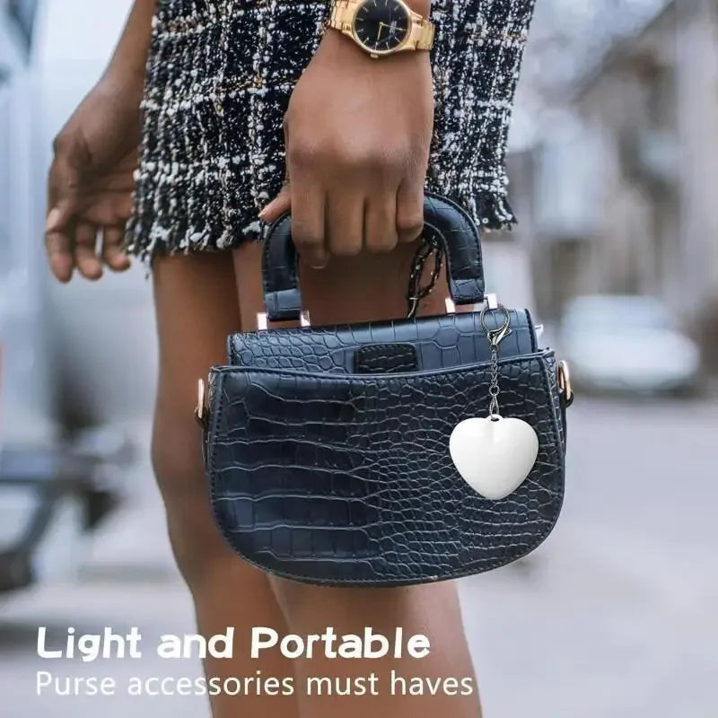 LED Handbag Light Bag Lamp Heart Round Shaped Touch Sensor Purse Light with Keychain Gifts for Women, Mother, Friends