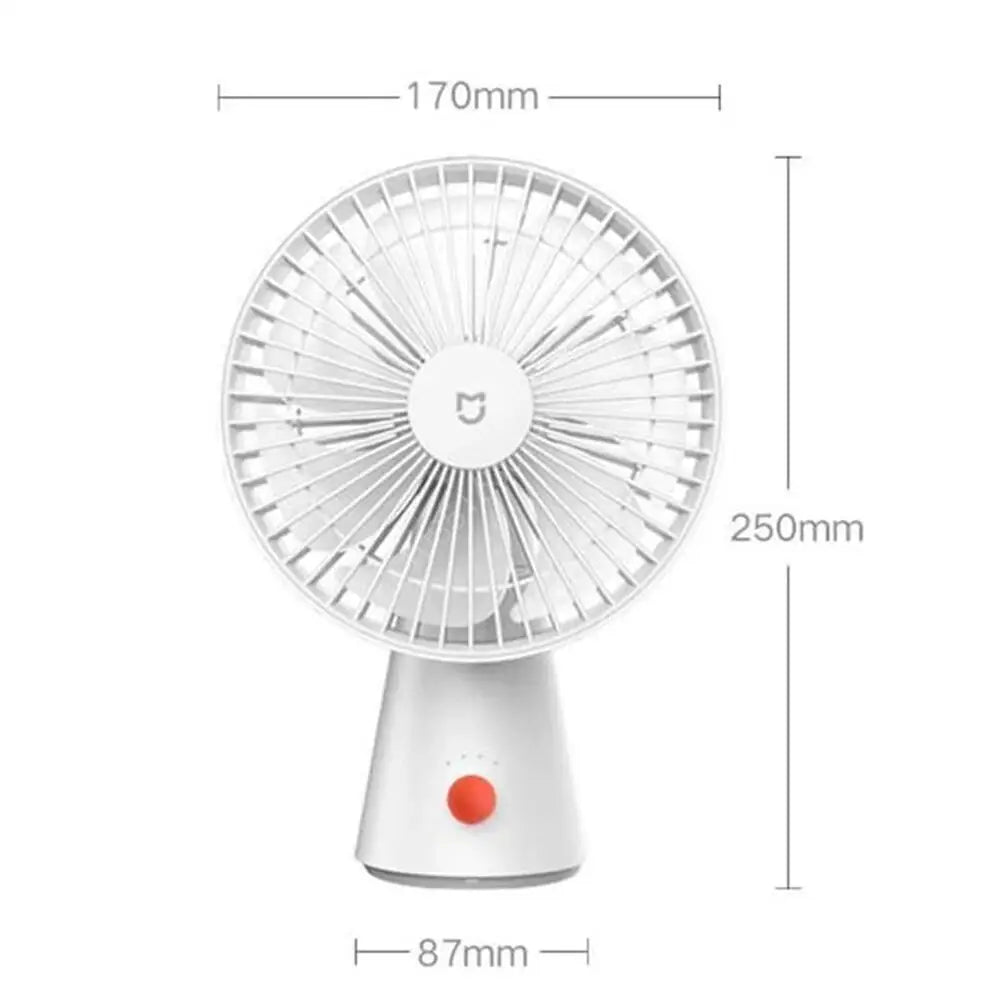 Mijia Portable Desk Fan USB Rechargeable Handheld Mini Electric Fans Cordless Air Cooling Small Fan 4 Gears Speed