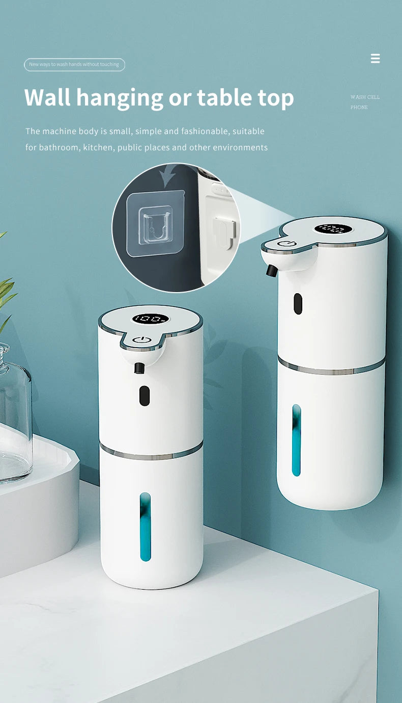 380ML P18 Digital Display 6-Levels Adjustable Foam/Liquid Control Waterproof Automatic Sense Soap Dispenser For Kitchen Bathroom