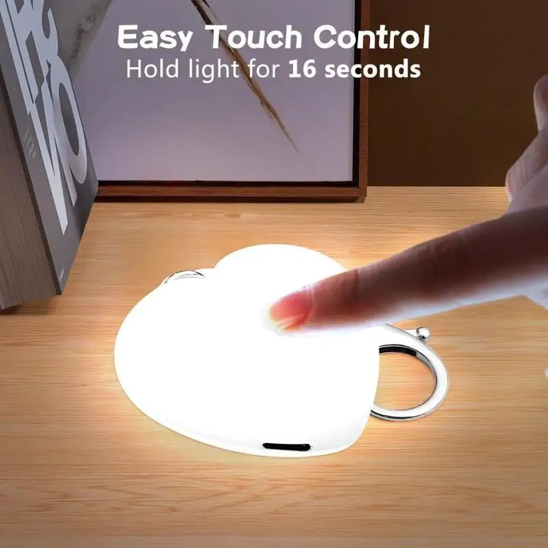LED Handbag Light Bag Lamp Heart Round Shaped Touch Sensor Purse Light with Keychain Gifts for Women, Mother, Friends