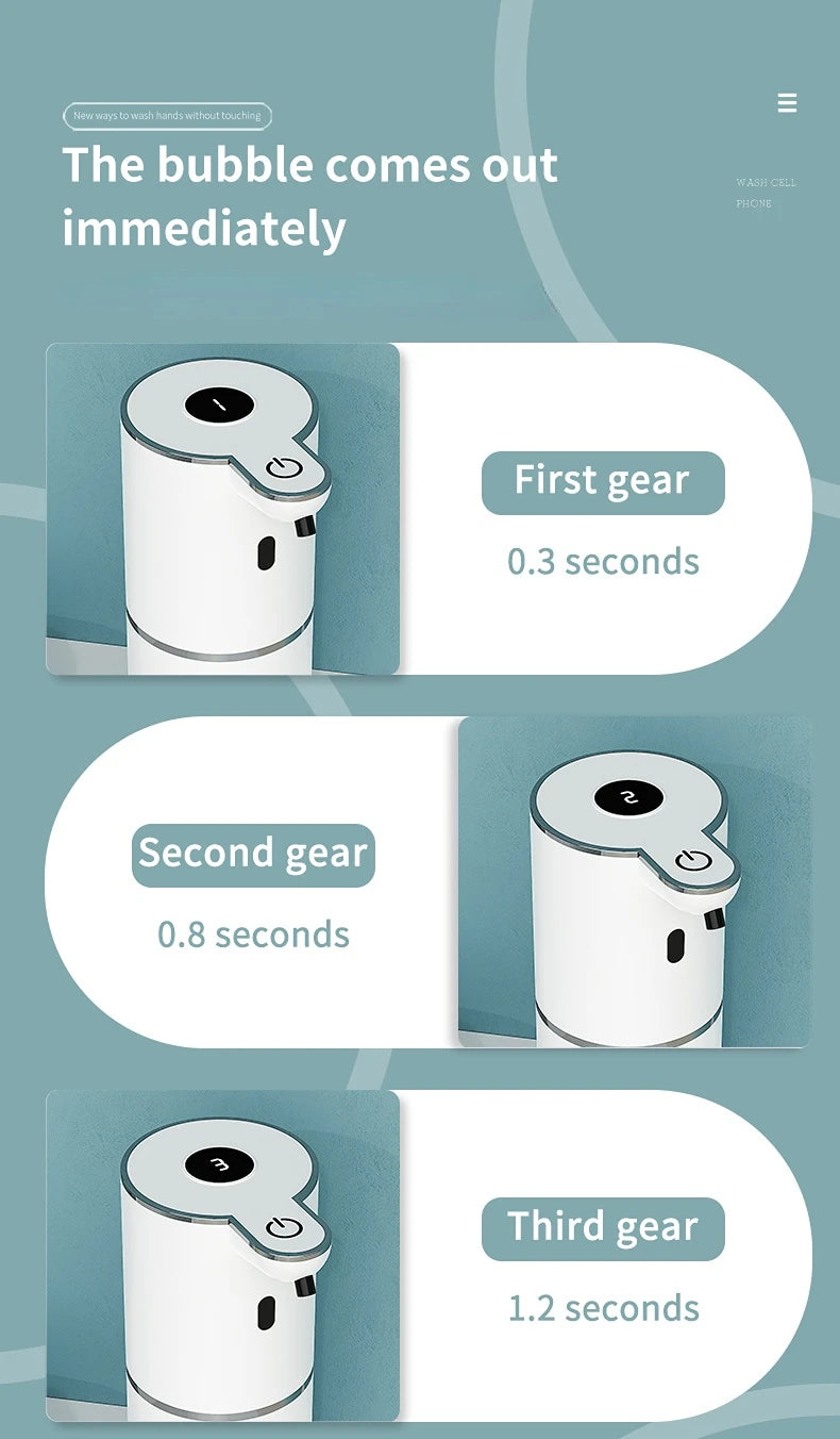 380ML P18 Digital Display 6-Levels Adjustable Foam/Liquid Control Waterproof Automatic Sense Soap Dispenser For Kitchen Bathroom