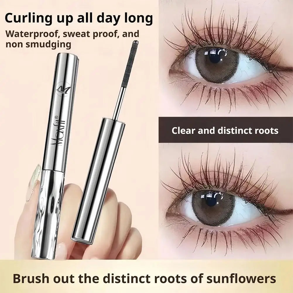 Metal Iron Lashes Mascara Waterproof Silk Fiber Mascara Black Long Curling Eyelash Extensions Non-clumping Eyes Makeup Cosmetics