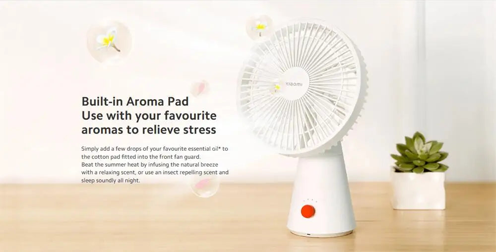 Mijia Portable Desk Fan USB Rechargeable Handheld Mini Electric Fans Cordless Air Cooling Small Fan 4 Gears Speed