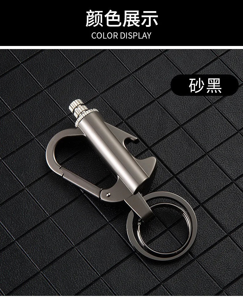 Multi functional Keychain Outdoor Match Fuel Oil Igniter Home Suitable Bottle Opener Metal Durable Lighter