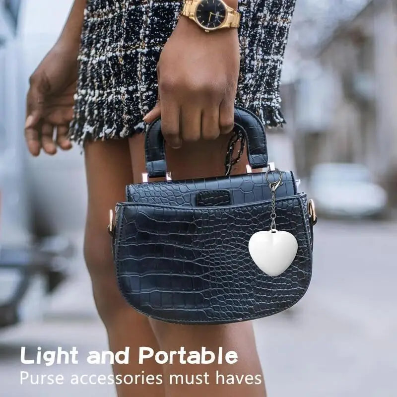 LED Handbag Light Bag Lamp Heart Round Shaped Touch Sensor Purse Light with Keychain Gifts for Women, Mother, Friends