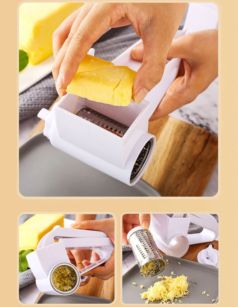 Hand-Cranked Rotating Cheese Grater  Creative Kitchen Cheese Shredder Multi-functional Cheese Grater for Kitchen