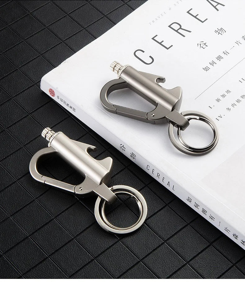 Multi functional Keychain Outdoor Match Fuel Oil Igniter Home Suitable Bottle Opener Metal Durable Lighter