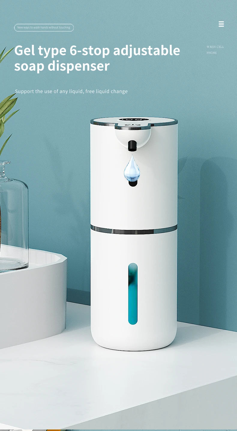 380ML P18 Digital Display 6-Levels Adjustable Foam/Liquid Control Waterproof Automatic Sense Soap Dispenser For Kitchen Bathroom