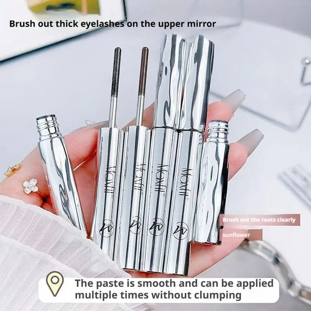Metal Iron Lashes Mascara Waterproof Silk Fiber Mascara Black Long Curling Eyelash Extensions Non-clumping Eyes Makeup Cosmetics