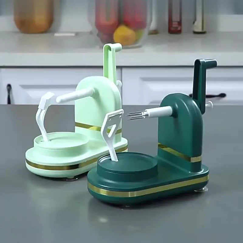 3-in-1Hand-cranked Rotating Fruit/Vegetable Peeler Stainless Steel Blades Apple Cutter Household Peeling Machine Kitchen Gadgets