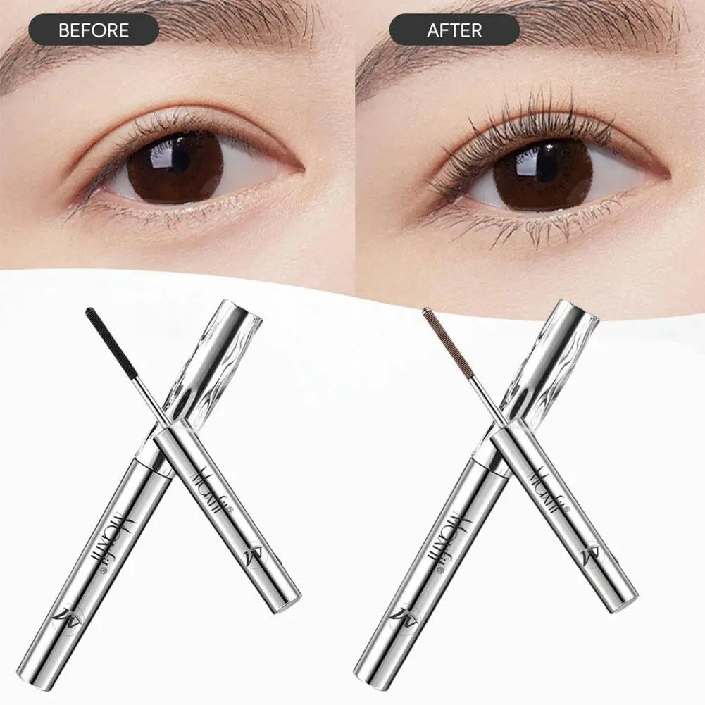 Metal Iron Lashes Mascara Waterproof Silk Fiber Mascara Black Long Curling Eyelash Extensions Non-clumping Eyes Makeup Cosmetics