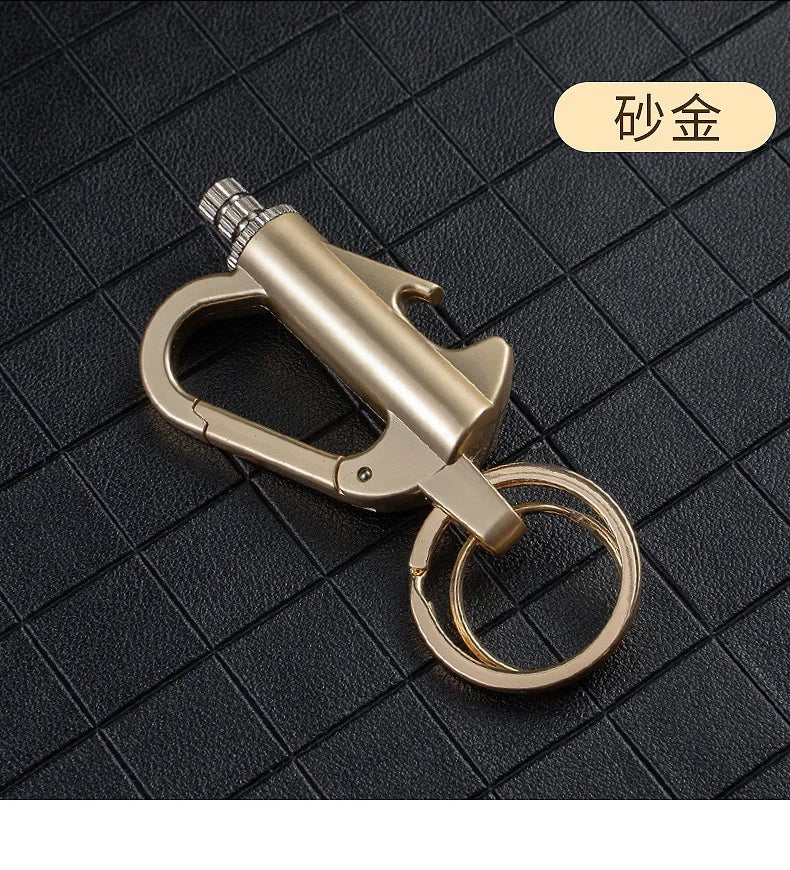 Multi functional Keychain Outdoor Match Fuel Oil Igniter Home Suitable Bottle Opener Metal Durable Lighter