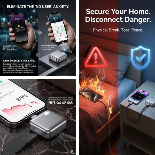 140W Smart Full Charge Self-Cut Type-C Adapter, Universal Auto Disconnect for Night Charging, Overcharge Prevention Separator