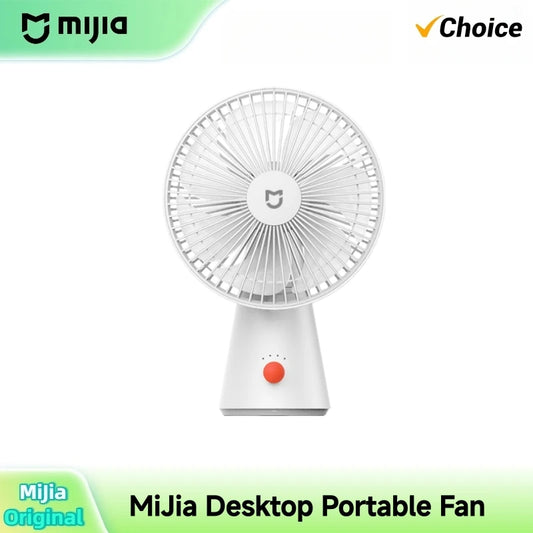 Mijia Portable Desk Fan USB Rechargeable Handheld Mini Electric Fans Cordless Air Cooling Small Fan 4 Gears Speed