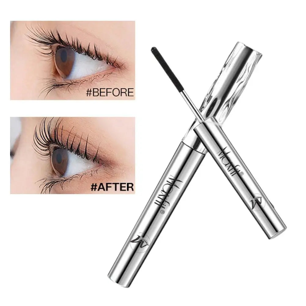 Metal Iron Lashes Mascara Waterproof Silk Fiber Mascara Black Long Curling Eyelash Extensions Non-clumping Eyes Makeup Cosmetics