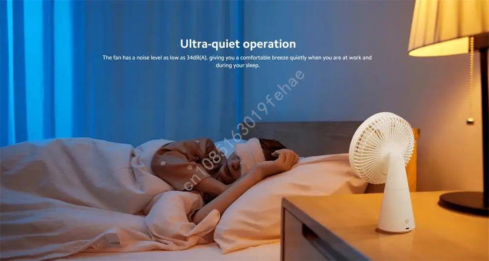 Mijia Portable Desk Fan USB Rechargeable Handheld Mini Electric Fans Cordless Air Cooling Small Fan 4 Gears Speed